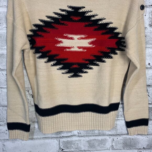 Lauren Jeans Co Ralph Lauren Southwestern Aztec Pullover Boho Sweater - Picture 4 of 13